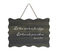 Isaiah 27:5 Let Them Come to Me for Refuge; Let Them Make Peace with Me - Panneaux en bois imprimés rustiques - Décoration murale - 15,2 x 25,4 cm