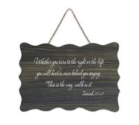 Isaiah 30:21 Panneau mural en bois rustique avec inscription « Whether You Turn to The Right Or The Left You Will Hear A Voice Behind You Saying This » 15,2 x 25,4 cm