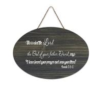 Isaiah 38:5 Panneau en bois avec verset de la Bible « This Is What The Lord, The God of Your Father David, Says » - 15,2 x 25,4 cm - Décoration murale à suspendre pour porte d'entrée, salon, cuisine