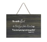 Isaiah 38:5 Panneau en bois avec verset de la Bible « This Is What The Lord, The God of Your Father David, Says » - 15,2 x 25,4 cm - Décoration murale à suspendre pour porte d'entrée, salon, cuisine