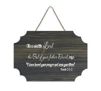 Isaiah 38:5 Panneau en bois rustique à suspendre avec citation « This Is What The Lord, The God of Your Father David, Says » 15,2 x 25,4 cm