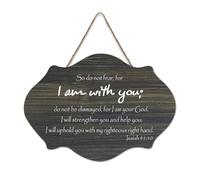 Isaiah 41:10 So Do Not Fear for I Am with You, Do Not Be Dismayed, for I Am Your God, I Will Strengt Panneau de bienvenue en bois rustique pour porte de porche, salle de classe, club de café, panneau
