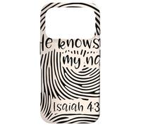 Isaiah 43 1 He Knows My Name Empreinte Digitale Art Coque pour iPhone 17 Pro