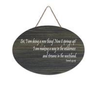 Isaiah 43:19 See, I Am Doing A New Thing, Now It Springs Up, Making A Way in The Wilderness And Stre Panneau en bois rustique à suspendre pour salon, chambre à coucher, porte, fenêtre, maison 15,2 x