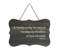 Isaiah 43:19 See, I Am Doing A New Thing, Now It Springs Up, Making A Way in The Wilderness And Stre Panneau de bienvenue en bois rustique pour porte de porche, salle de classe, club de café, panneau