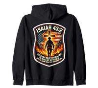Isaiah 43 2 Drapeau de prière de Pompier avec Verset de la Bible Sweat à Capuche