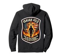 Isaiah 43 2 Drapeau de prière de Pompier avec Verset de la Bible Sweat à Capuche