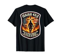 Isaiah 43 2 Drapeau de prière de Pompier avec Verset de la Bible T-Shirt