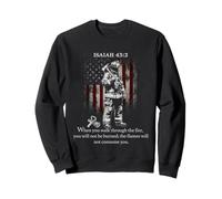 Isaiah 43 2 Forged in The Fire Bible Verse Firefighter Men Sweatshirt