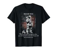 Isaiah 43 2 Forged in The Fire Bible Verse Firefighter Men T-Shirt
