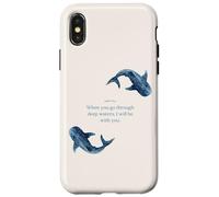 Isaiah 43 2 Verset biblique chrétien Baleine Requin océan Foi Coque pour iPhone X/XS