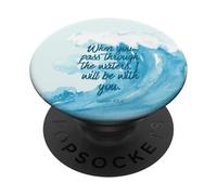 Isaiah 43 2 Verset biblique Ocean Wave Religieuse Foi chrétienne PopSockets PopGrip Adhésif