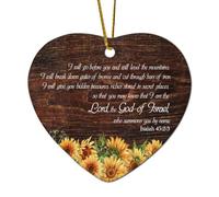 Isaiah 45:2 3 I Will Break Down Gates Cut Through Bars I Will Give You Hidden Treasures Heart Citations Décoration de Noël en céramique pour décoration de sapin de Noël, souvenir de vacances, cadeau