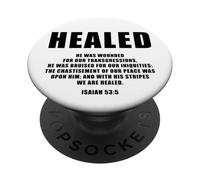 Isaiah 53:5 Bible Verse Promise of Healing and Health Faith PopSockets PopGrip Adhésif