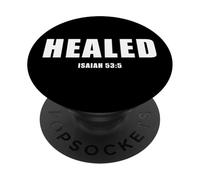 Isaiah 53:5 Bible Verse Promise of Healing and Health Faith PopSockets PopGrip Adhésif