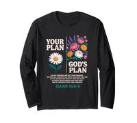 Isaiah 55 8 9 Verse de la Bible Dieu Plan Christ Religieux Floral Manche Longue