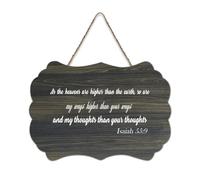 Isaiah 55:9 As The Heavens Are Higher Than The Earth So Are My Ways Higher Than Your Ways And My Th Farmhouse Plaque en bois à suspendre pour bureau, porte, décoration d'intérieur, 15,2 x 25,4 cm