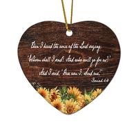 Isaiah 6:8 Then I Heard The Voice of The Lord Saying,Whom Shall I Send And Who Will Go for Us Décoration de sapin de Noël en céramique avec citations