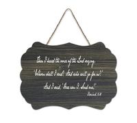 Isaiah 6:8 Then I Heard The Voice of The Lord Saying,Whom Shall I Send And Who Will Go for Us Panneau de bienvenue en bois rustique pour porte d'entrée, porche, mur, école, salle de classe, club de