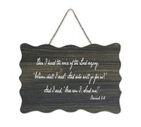 Isaiah 6:8 Then I Heard The Voice of The Lord Saying,Whom Shall I Send And Who Will Go for Us Panneau de bienvenue en bois rustique pour porte d'entrée, porche, mur, école, salle de classe, club de