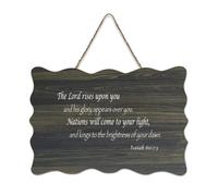 Isaiah 60:3 The Lord Rises upon You His Glory Appears over You Nations Will Come to Your Light Panneau en bois rustique à suspendre pour salon, chambre à coucher, porte, fenêtre, maison 15,2 x 25,4 cm