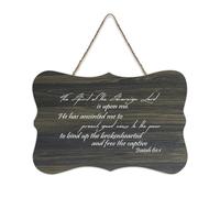 Isaiah 61:1 Panneau de bienvenue en bois avec inscription « The Spirit of The Sovereign Lord Is on Me He Has Anointed Me to Preach Good News to The Rustic Wood Welcome » pour porte de porche d'entrée