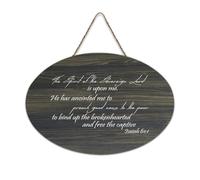 Isaiah 61:1 The Spirit of The Sovereign Lord Is on Me He Has Anointed Me to Preach Good News to The Plaque murale en bois rustique Décoration d'intérieur 15,2 x 25,4 cm