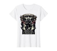 Isaïe 43 2 Pompier prière feu Drapeau Patriote Verset T-Shirt Graphique avec Valeur, Femme, Blanc, S