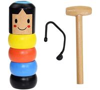 ISAKEN 1 jouet pour homme en bois, marionnette immortelle Daruma, Wooden Man Magic Toy indestructible, accessoires magiques en bois, cadeau pour enfants