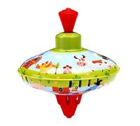 ISAKEN 14cm Toupie en Métal, Bourdonnement Toupie en Métal avec Motif, dinertie Pompe Classique, Toupie en Tôle avec Pointe, Jouet pour Enfants à Partir de 18 Mois