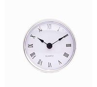 ISAKEN 3-1/8 Pouces (80 mm) l'horloge à Quartz, Insérer Horloge à Quartz avec Chiffres Romains Insert d'Horloge à Quartz Rond Mouvement à Quartz Insère Une Horloge Intégrée avec Garniture Argentée
