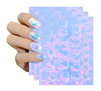 ISAKEN Autocollant Transfert Foil Nail Art Stickers Decals, Étoilé Stickers Ongles Morceaux De Verre Papier Vernis Adhésif Feuilles De Transfert Kit pour Femmes