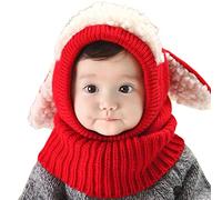 ISAKEN Bonnet Écharpe Set Chapeau et écharpe de Bébé d'hiver 2 en 1 Chaud Cache Oreilles Chapeaux Tricoté Enfant Cagoule Balaclava Bonnet Bob d’Hiver Chapeau Earflap pour Fille Garçon