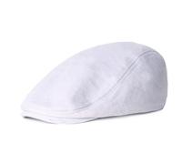 ISAKEN Casquette Homme, Chapeau de Journal, Casquette Plate Réglable Coton Blanc, Béret Homme pour Un Usage Quotidien, Les Vacances et Les Activités