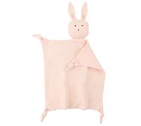 ISAKEN Doudou bébé, doudou câlin en mousseline en coton avec peluche lapin, couverture douce pour nouveau-nés et jeunes enfants, cadeau de naissance pour garçon et fille