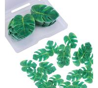 ISAKEN Feuilles Comestibles en Papier Gaufré pour Décoration de Gâteau,Feuille Comestibles en Papier Riz Comestible,Feuille,Comestible en Forme de Feuille pour Décoration de Gâteaux DIY,48 Pièces