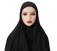 ISAKEN Foulard Mousseline Femmes Musulmane Hijab Foulard à Enfiler pour Femmes Musulmane Voilée Châle Islamique Voile Femme Musulmanes Hijab Casquettes Foulards islamiques avec bonnet intégré