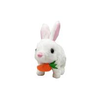 ISAKEN Jouet électronique Lapin, Lapin Qui Marche et aboie, Lapin en Peluche interactif, Animal en Peluche Mignon pour Câliner, Accompagner, Se détendre