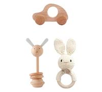 ISAKEN Jouet Hochet Bébé Jouet De Dentition Pour Enfants, Tricot Bébé Rattle Bébé Hochets Animaux Doux Pour Garçons Et Filles