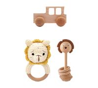ISAKEN Jouet Hochet Bébé Jouet De Dentition Pour Enfants, Tricot Bébé Rattle Bébé Hochets Animaux Doux Pour Garçons Et Filles