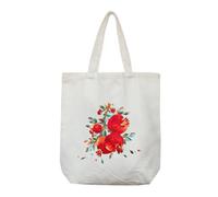 ISAKEN Kit de broderie pour sac en toile pour débutants, motif floral, kit de broderie au point de croix, comprend des cercles à broder, des fils colorés et des aiguilles