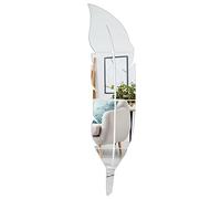 ISAKEN Miroir d'autocollant de Plume, Miroir Mural Autocollant, Stickers Miroirs Autocollants Miroir Stickers Miroirs Muraux Adhesif Miroir Decoratif Miroir Acrylique pour Maison Murales 120X30CM