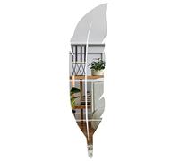 ISAKEN Miroir d'autocollant de Plume, Miroir Mural Autocollant, Stickers Miroirs Autocollants Miroir Stickers Miroirs Muraux Adhesif Miroir Decoratif Miroir Acrylique pour Maison Murales 120X30CM