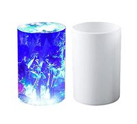 ISAKEN Moule Silicone Bougie Moule a Bougie Cylindrique Moule Bougie Moules Fabrication Bougies Moule Bougies Bricolage Artisanal pour Travaux Manuels Savon Chocolat 3D Cube Moules