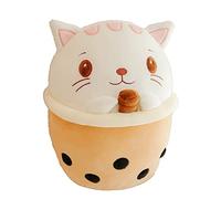 ISAKEN Oreiller en Peluche Bubble Tea, Jouet en Peluche Bubble Oreiller Coussin Décoratif Créatif Boba Thé Tasse Peluche Poupée Souple Jouets Coussin Potelés Étreindre Oreiller Peluche Doux