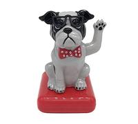 ISAKEN Ornements créatifs de Voiture de Chien Mignon, Jouets Figurines Bobblehead Voiture intérieur Tableau de Bord décoration Voiture a secoué la tête Chien Figurine Solaire Voiture Qui Bouge