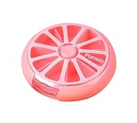 ISAKEN Pilulier Rond de Voyage Pilulier Semainier, Pilulier Journalier 7 Jours, Semainier Medicament, Vitamines Conteneur Pilulier Distributeur de Pilules Médicaments, Rose