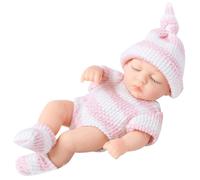 ISAKEN Poupée de Bébé,Poupée de Bébé de Renaissance avec Vêtements de Nuit, Corps Doux et Lavable, 7.1inch, Jouet Poupée de Bébé pour Enfants, Cadeau d'anniversaire