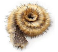 ISAKEN Ruban en Fausse Fourrure de Renard Racoon Peluche, Rubans de Noël en Fausse Fourrure Blanche Rouleau de Ruban en Fourrure Douce et Moelleuse pour Sapin de Noë décor Couture 7x150cm Marron