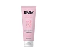 ISANA Korean Skincare Cream-to-Foam Cleanser, avec CICA & BHA/PHA, nettoie en profondeur et hydrate les pores
